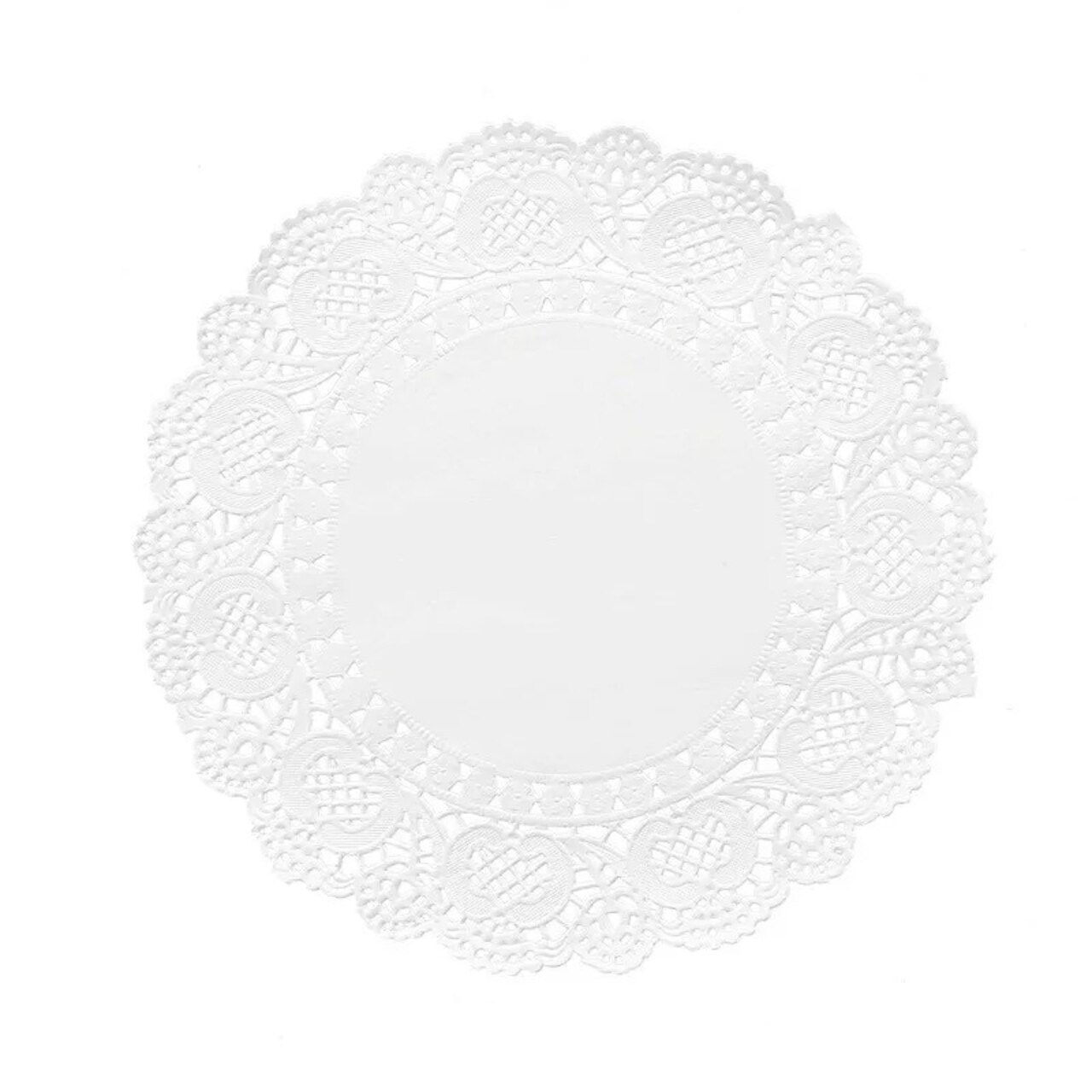 100 WHITE 8" Round Disposable Lace PAPER DOILIES PLACEMATS